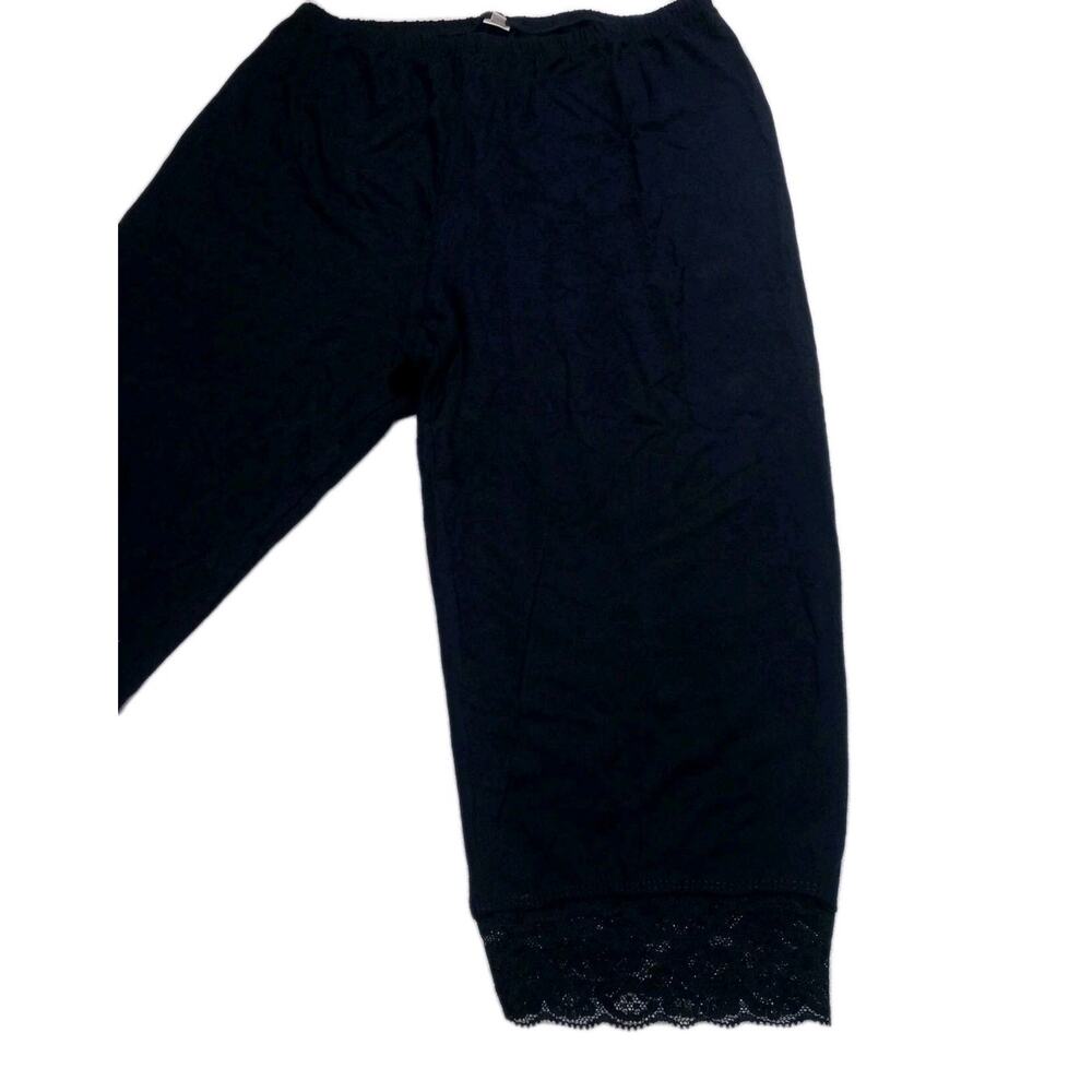 Artter Pants Lace Bottom Leggings, Navy, Size 2XL